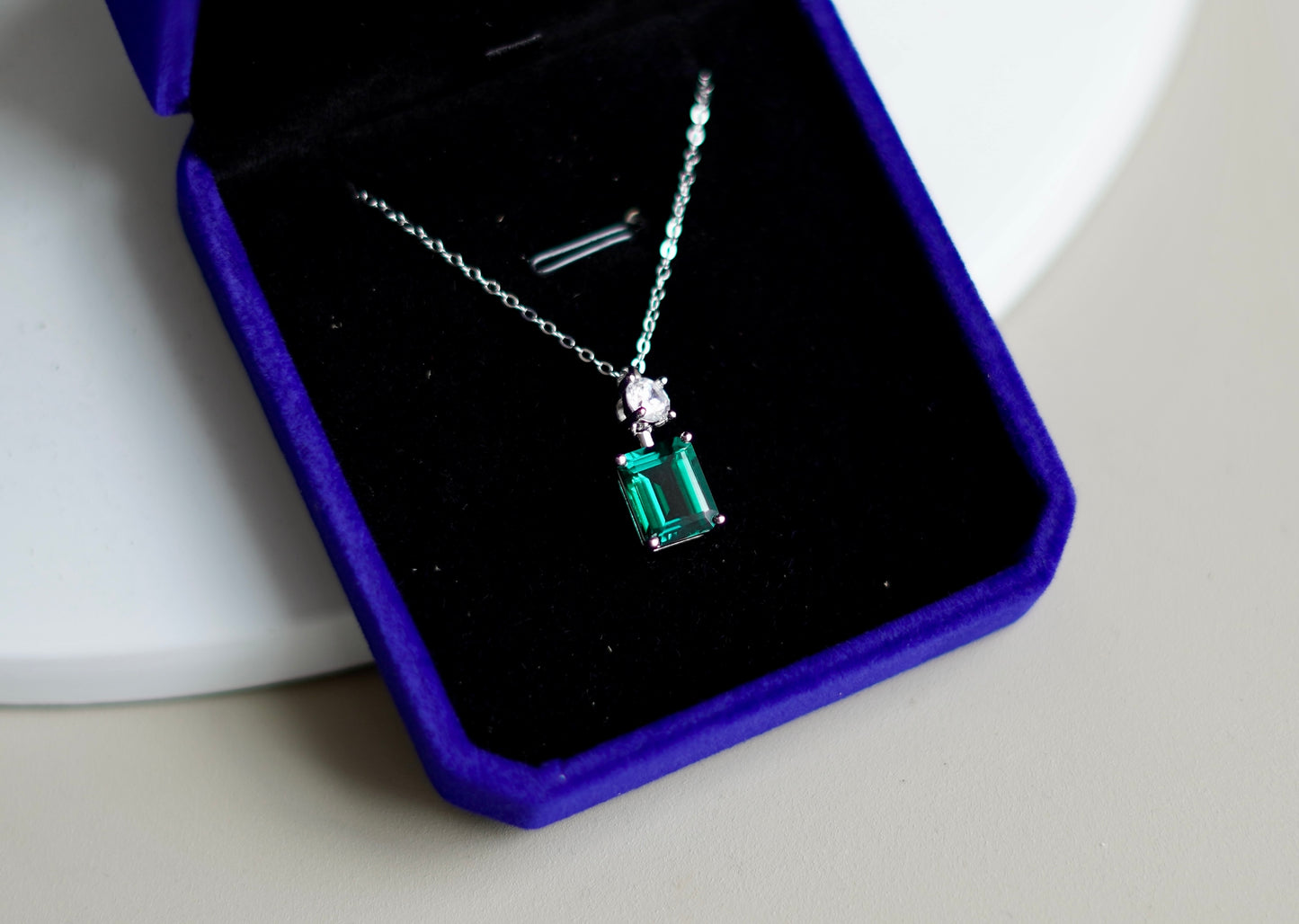 Emerald Drop Pendant Necklace